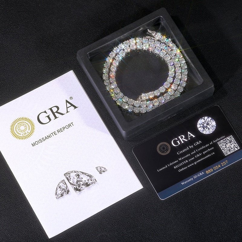 10k Solid Gold 5mm Moissanite Tennis Chain