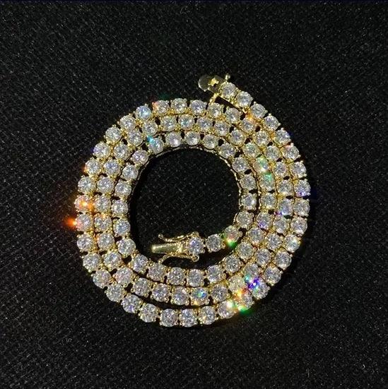 10k Solid Gold 5mm Moissanite Tennis Chain