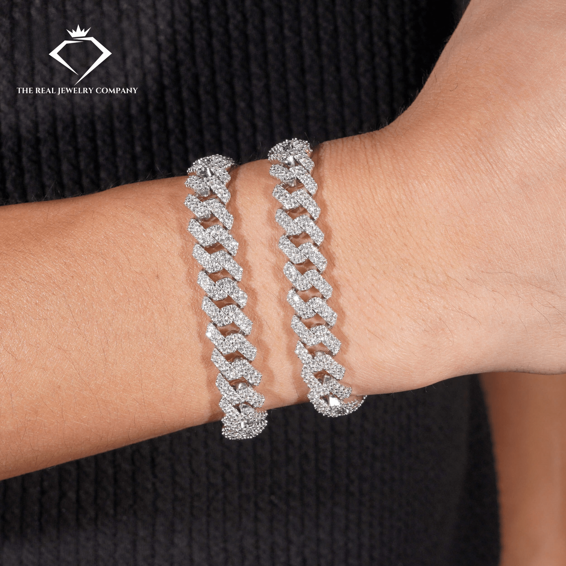 10mm Moissanite Prong Link Cuban Bracelet (STOCK)