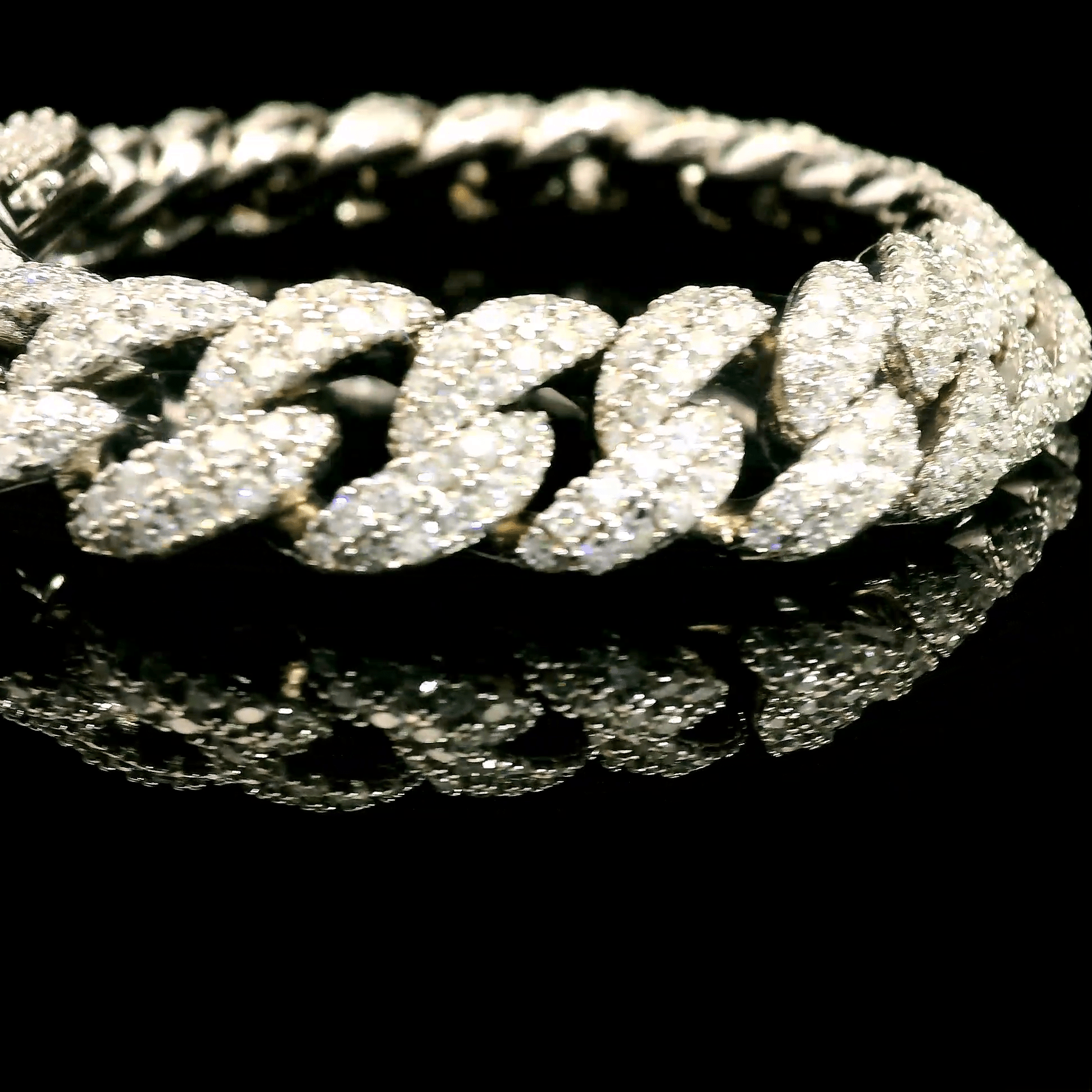 12mm Moissanite Cuban Bracelet (Stock)