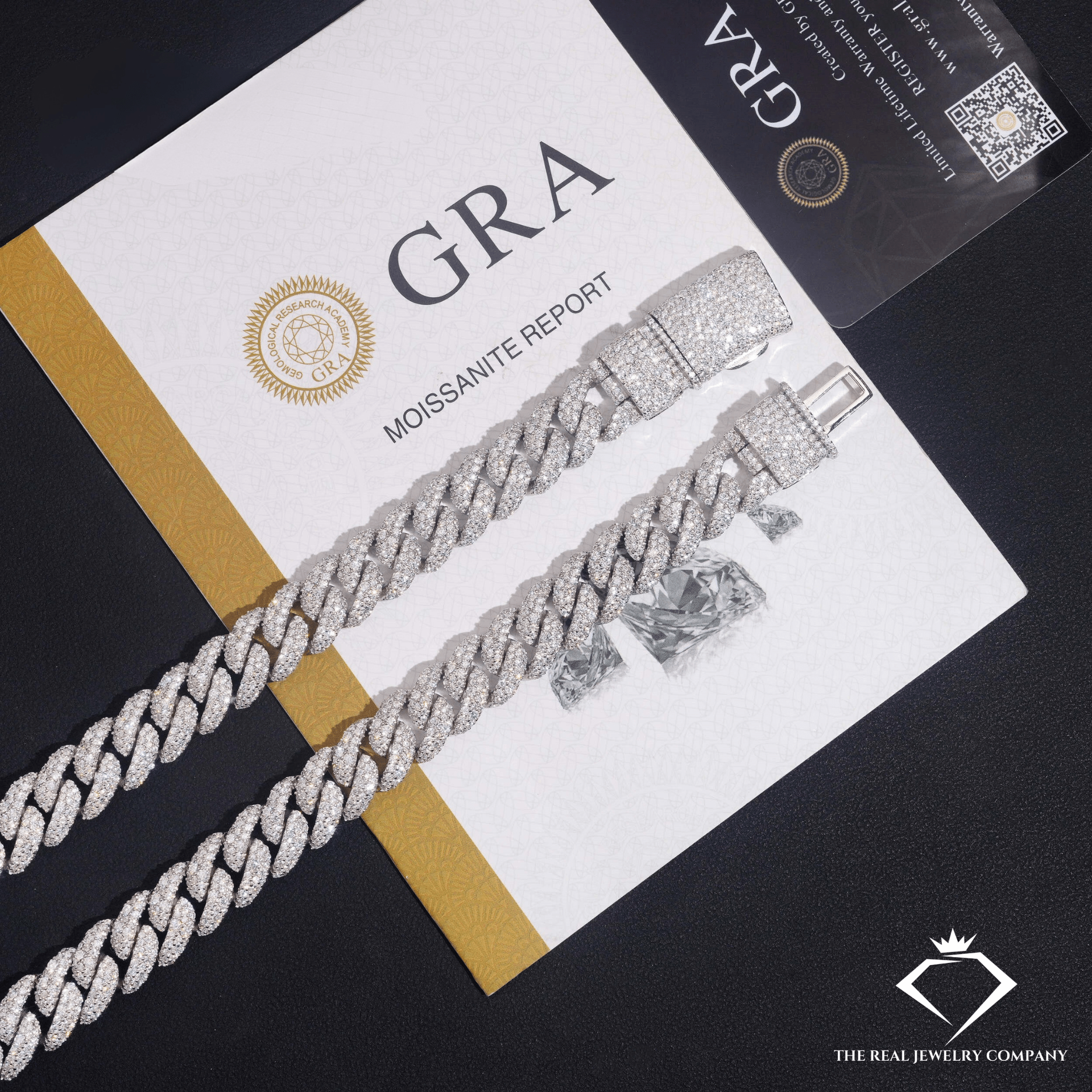 12mm Mosaic Set Moissanite Cuban Chain
