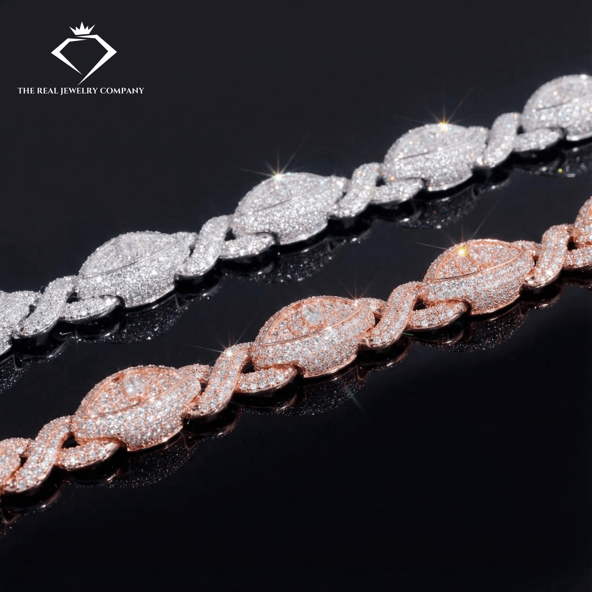 13mm Cat Eye Infinity Link Bracelet | VVS Moissanite and 925 Silver