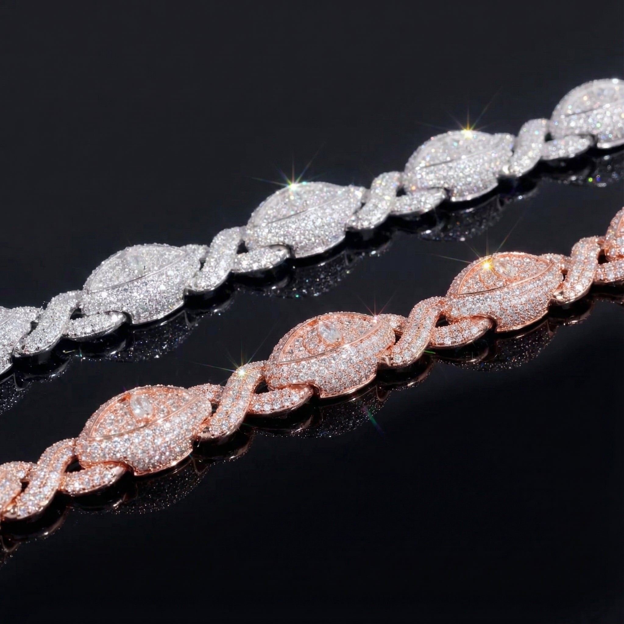 13mm Cat Eye Infinity Link Bracelet | VVS Moissanite and 925 Silver