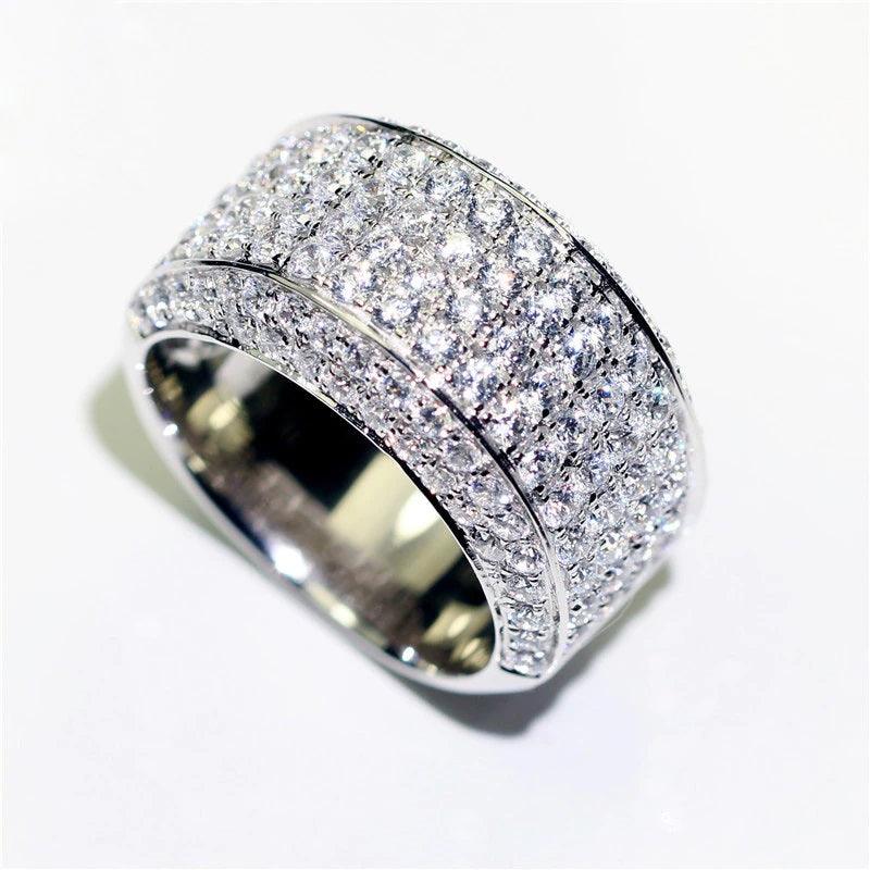 14k 10mm Round Cut Moissanite Ring