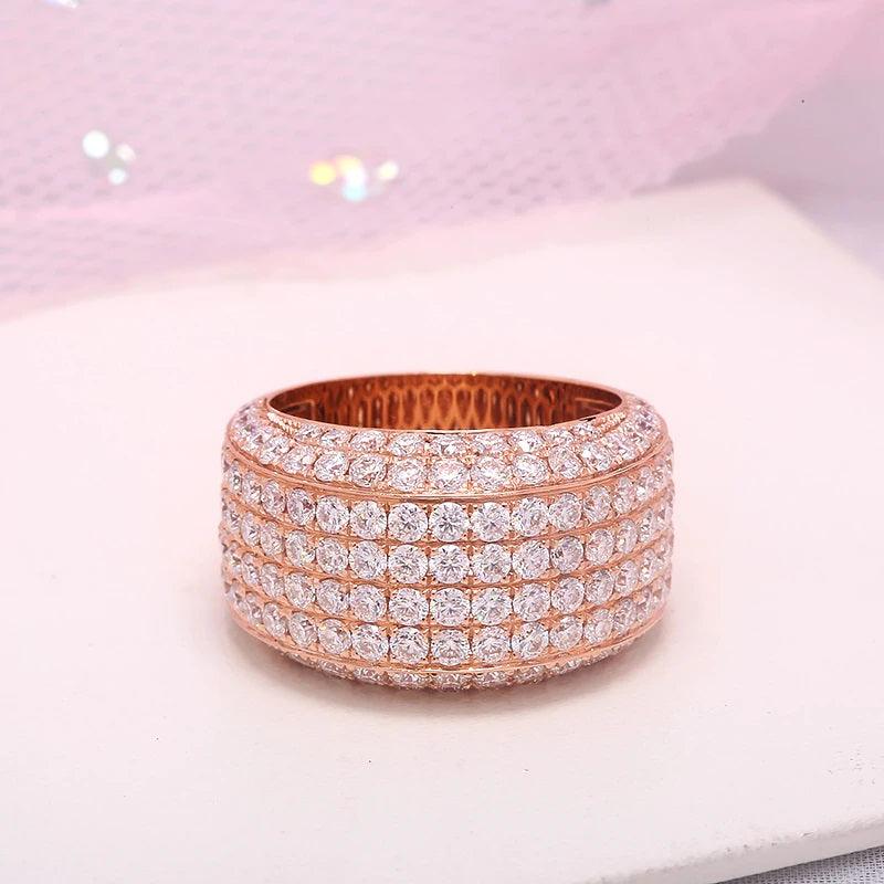 14k 10mm Round Cut Moissanite Ring