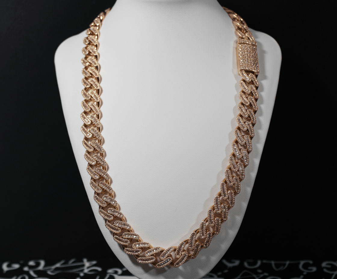 14MM Baguette Moissanite Cuban Chain