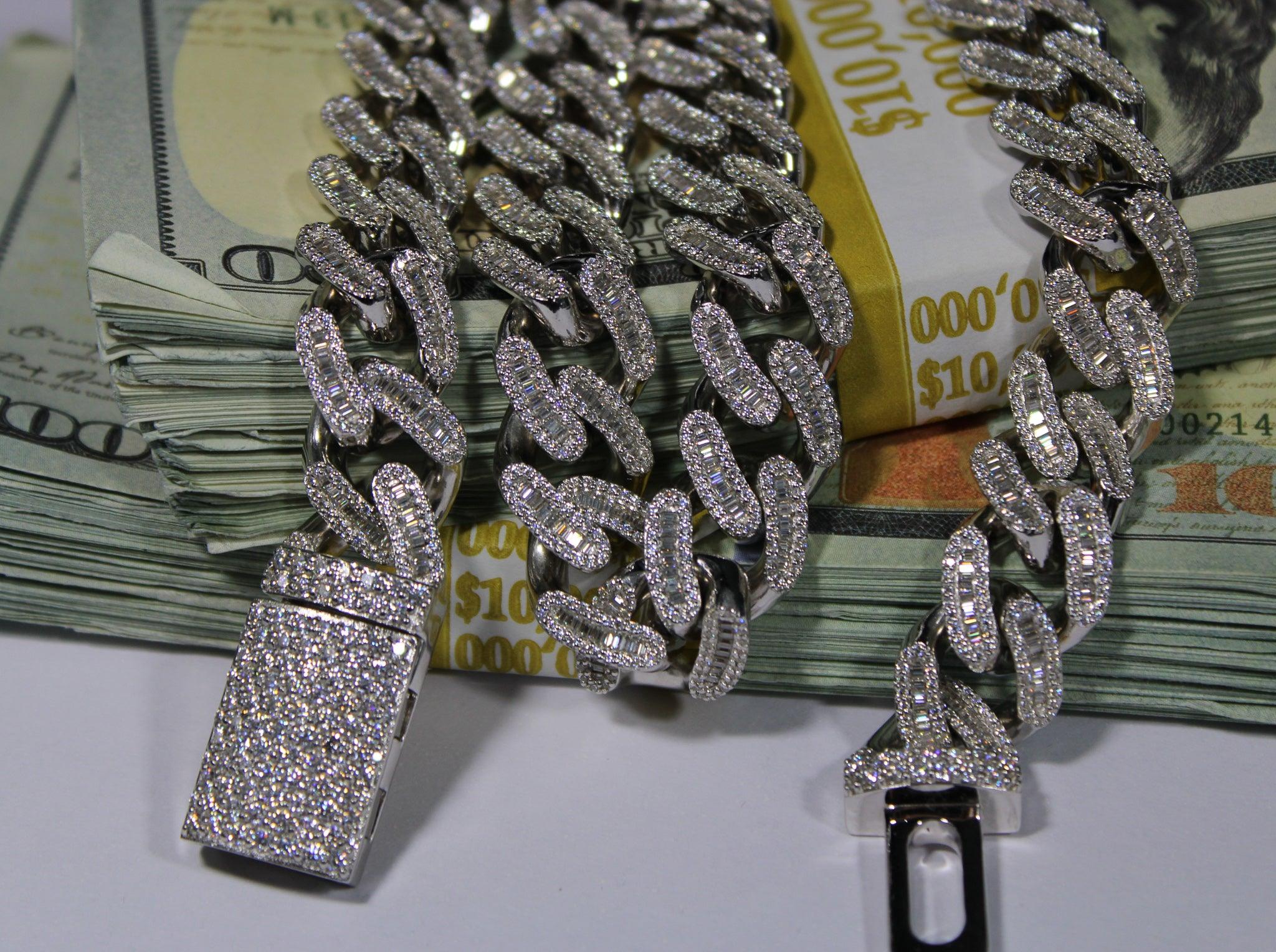 14MM Baguette Moissanite Cuban Chain - The Real Jewelry CompanyThe Real Jewelry Company