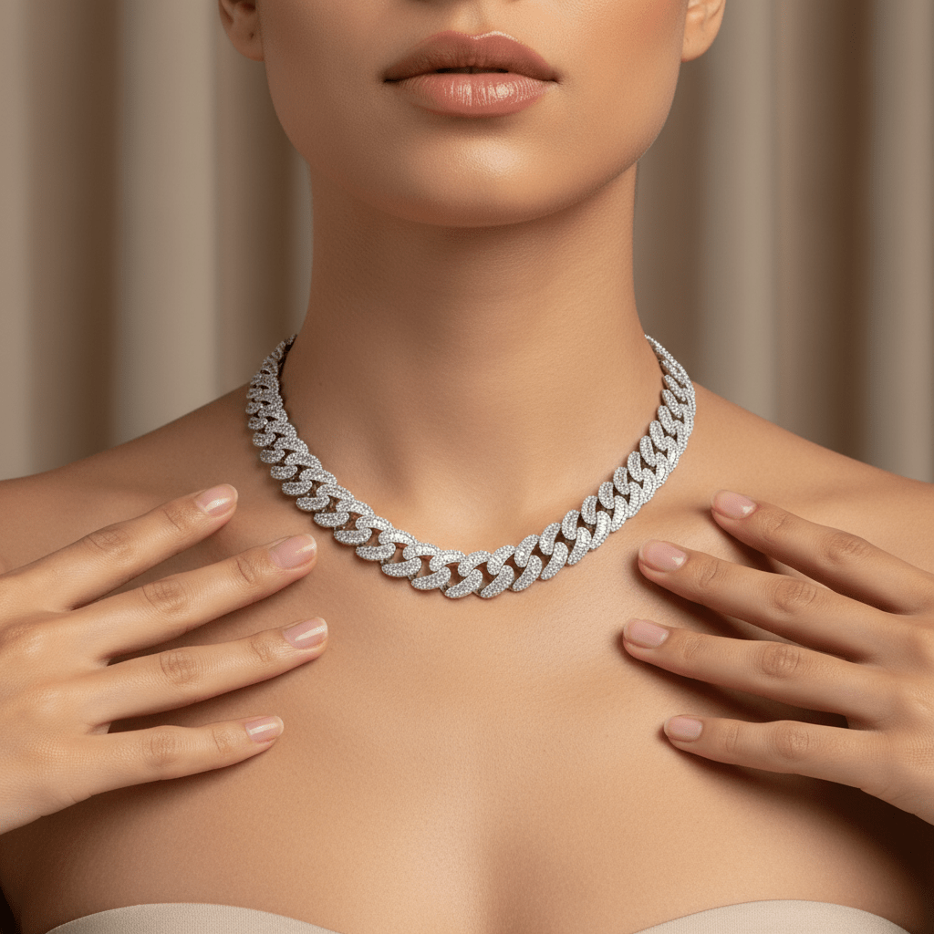 15MM Baguette Moissanite Cuban Chain