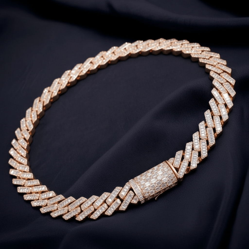 15MM Full Emerald Cut Moissanite Cuban Chain – Solid 925 Silver | Luxury Iced - Out Brilliance