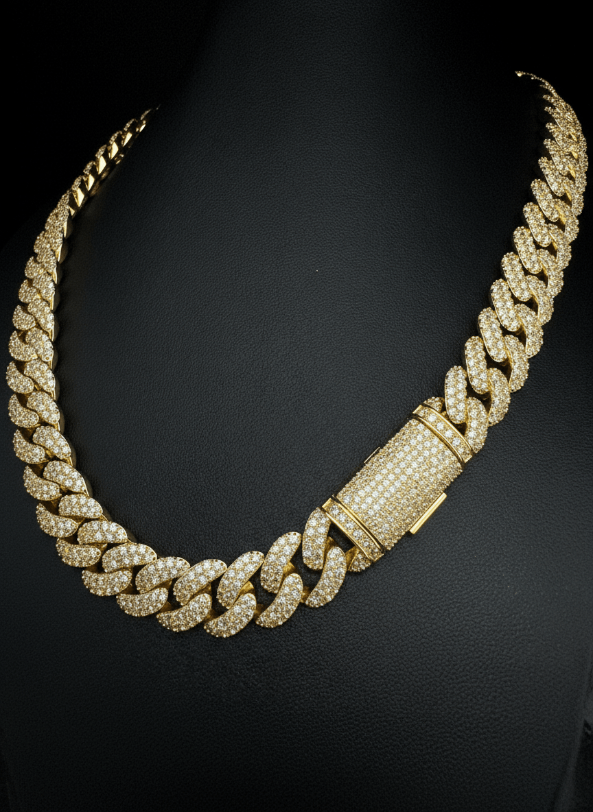 15MM Moissanite Miami Cuban Link Chain