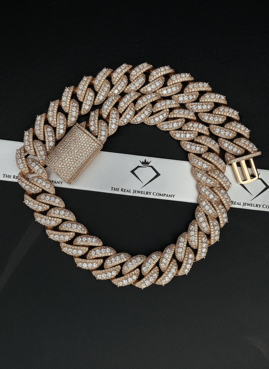 20MM Moissanite 3 - D Halo Cuban Chain