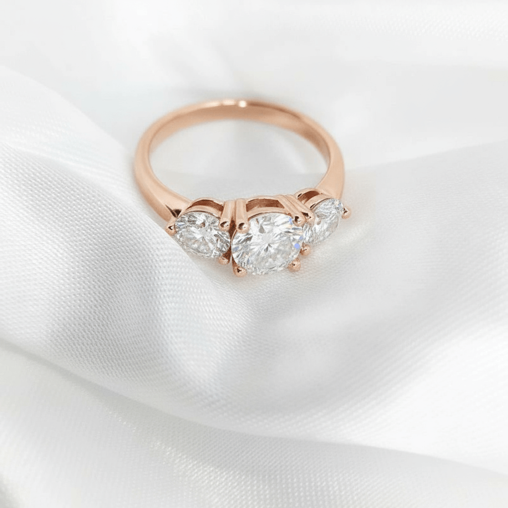 3CTW Round Cut Moissanite Engagement Ring