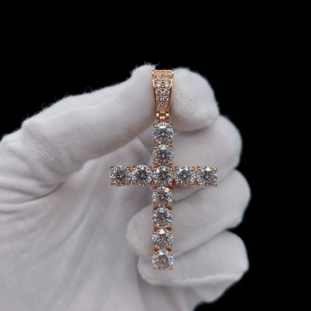 5mm Moissanite Cross Pendant