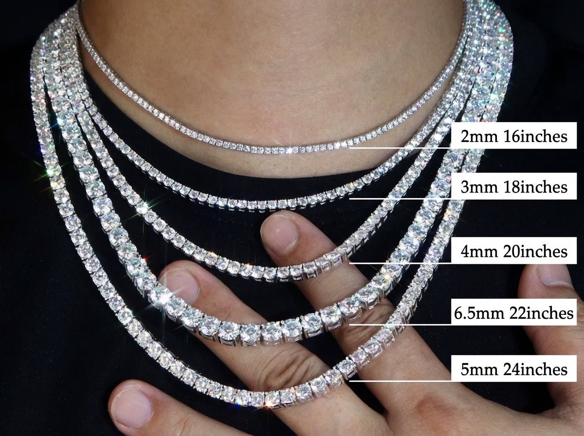 6.5MM Moissanite Tennis Chain – D - Color IF–VVS1 Brilliance | 925 Silver Luxury Edition