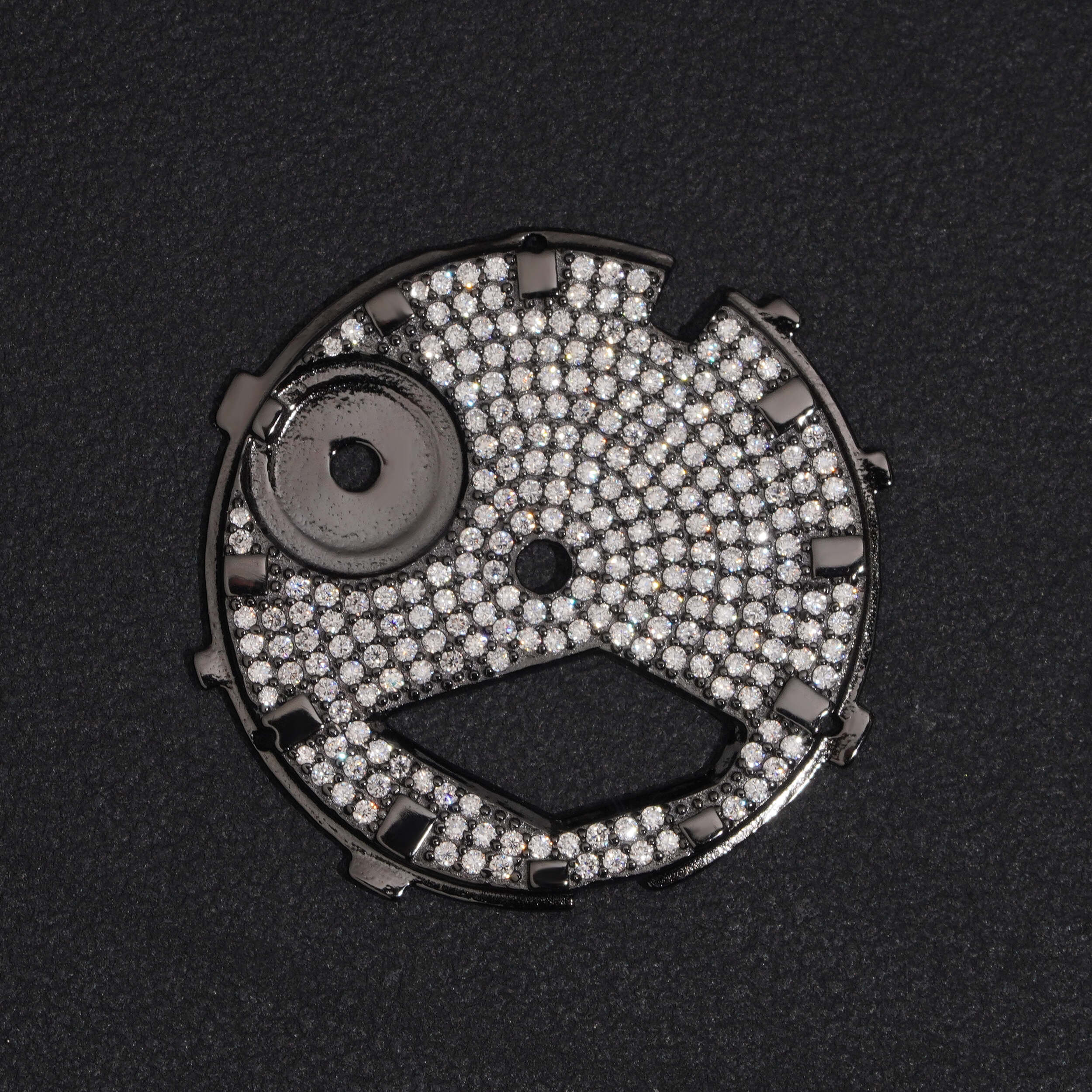 GA2100 Inside Iced Out Dial Moissanite Diamond G Shock close-up - The Real Jewelry Company