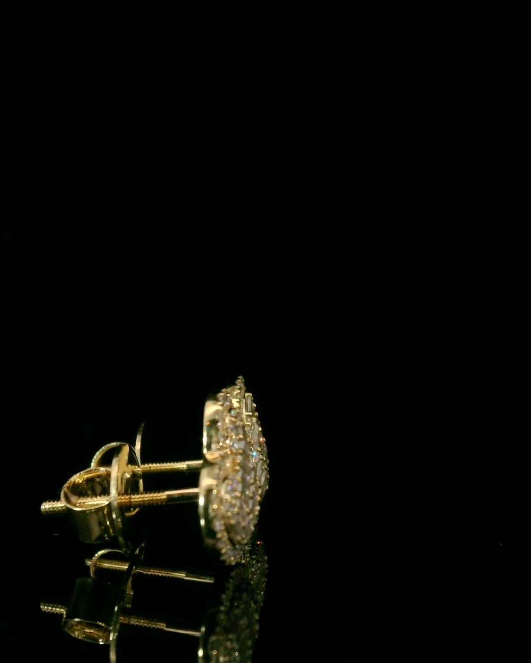 Baguette Cut Moissanite Hearts Halo Earrings