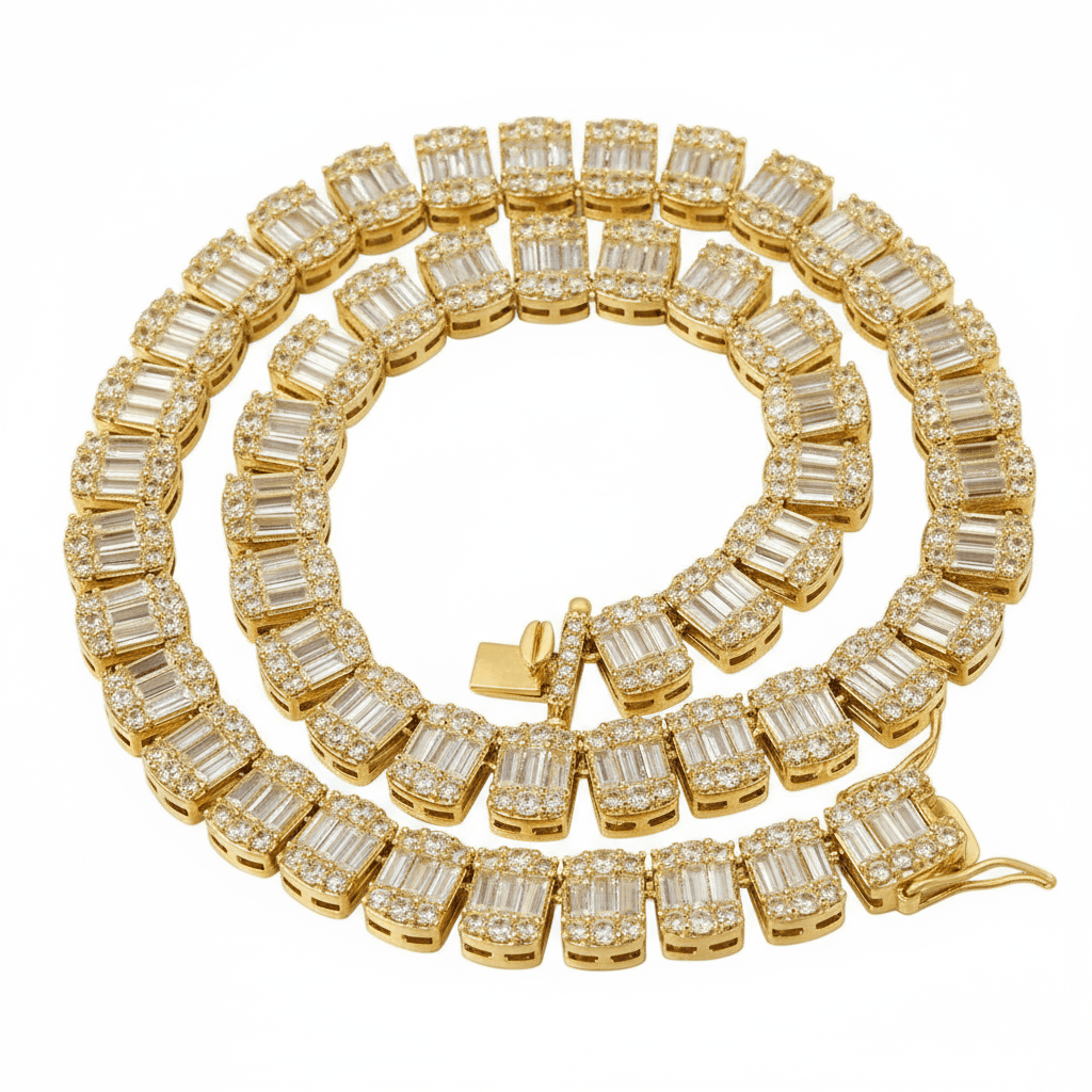 Baguette Cut Moissanite Tennis Chain