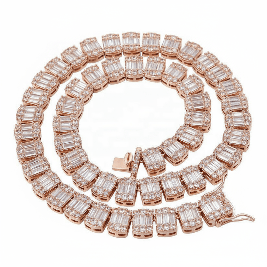 Baguette Cut Moissanite Tennis Chain