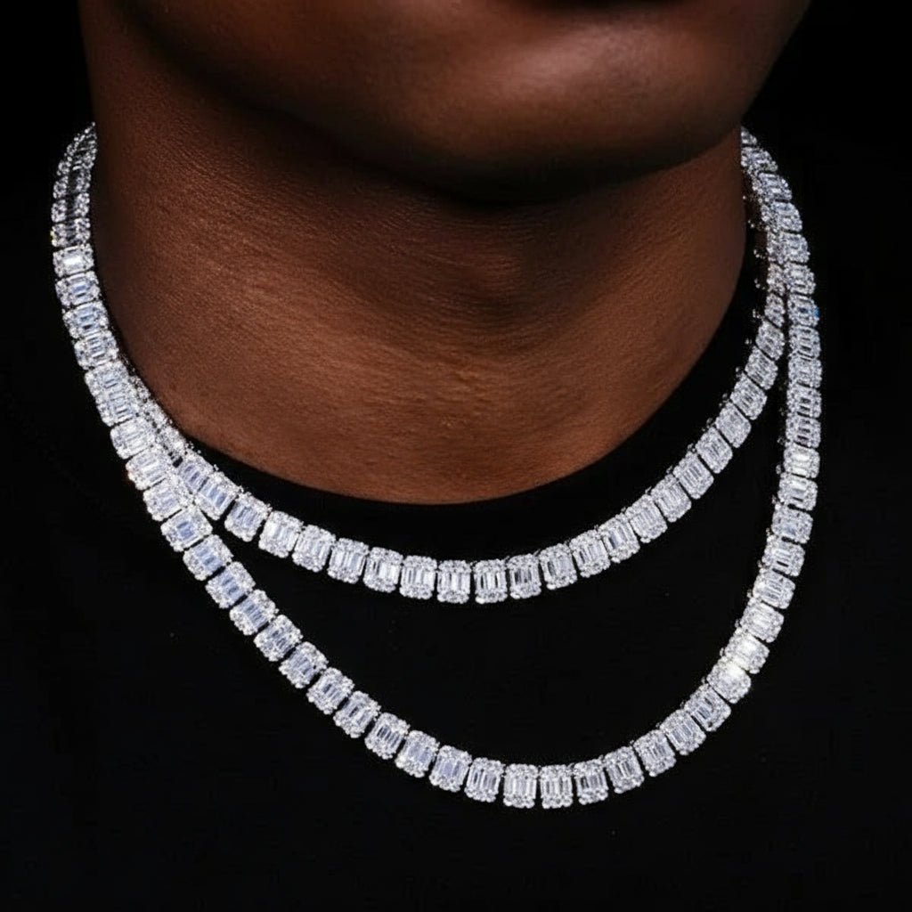 Baguette Cut Moissanite Tennis Chain