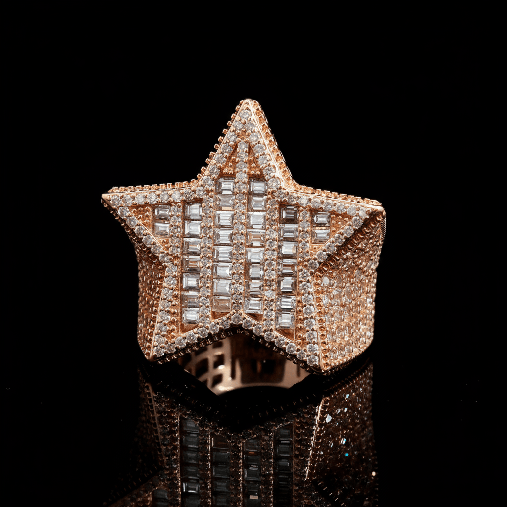 Baguette Moissanite Star Ring