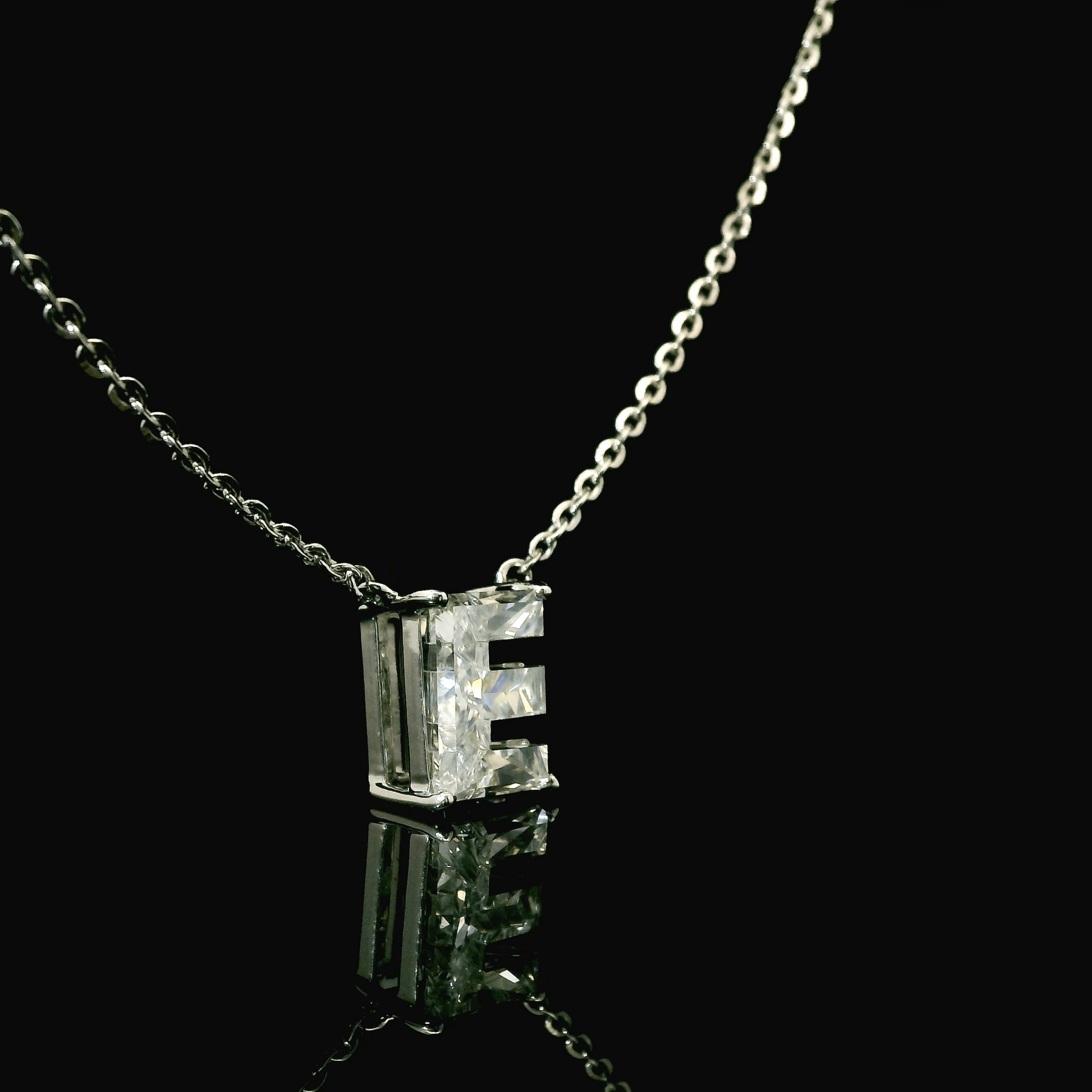 Diamond Cut Letter E Pendant