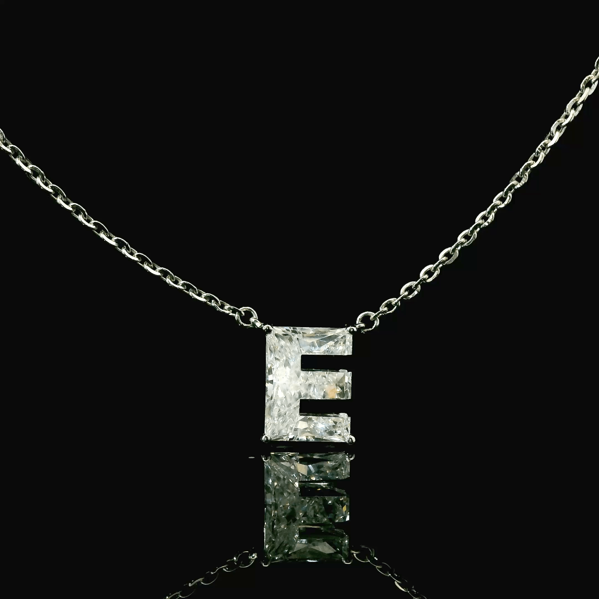 Diamond Cut Letter E Pendant