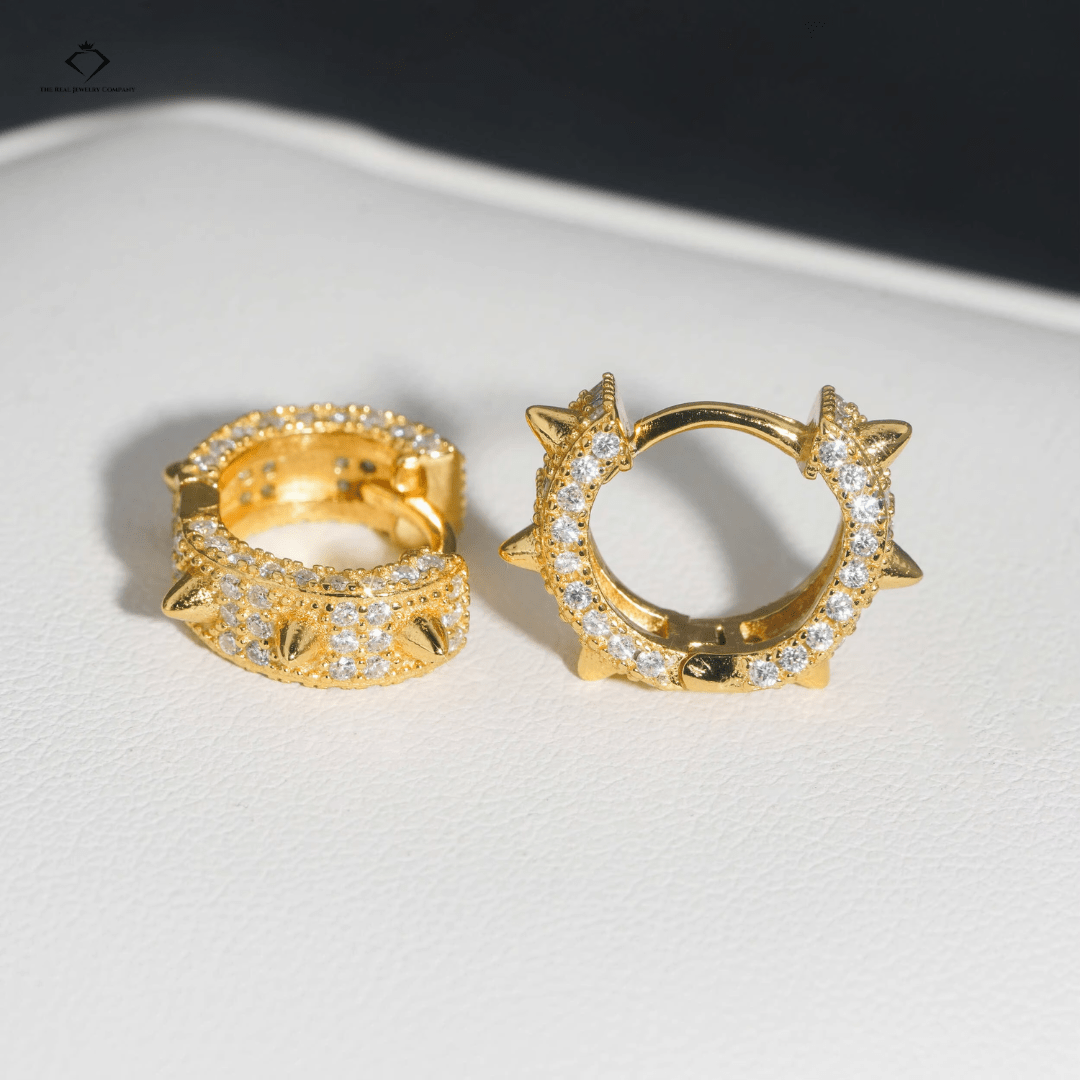 Diamond Ice Hoops – VVS Moissanite Sterling Silver Earrings