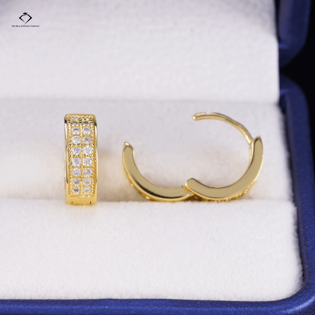 Diamond Ice Hoops – VVS Moissanite Sterling Silver Earrings