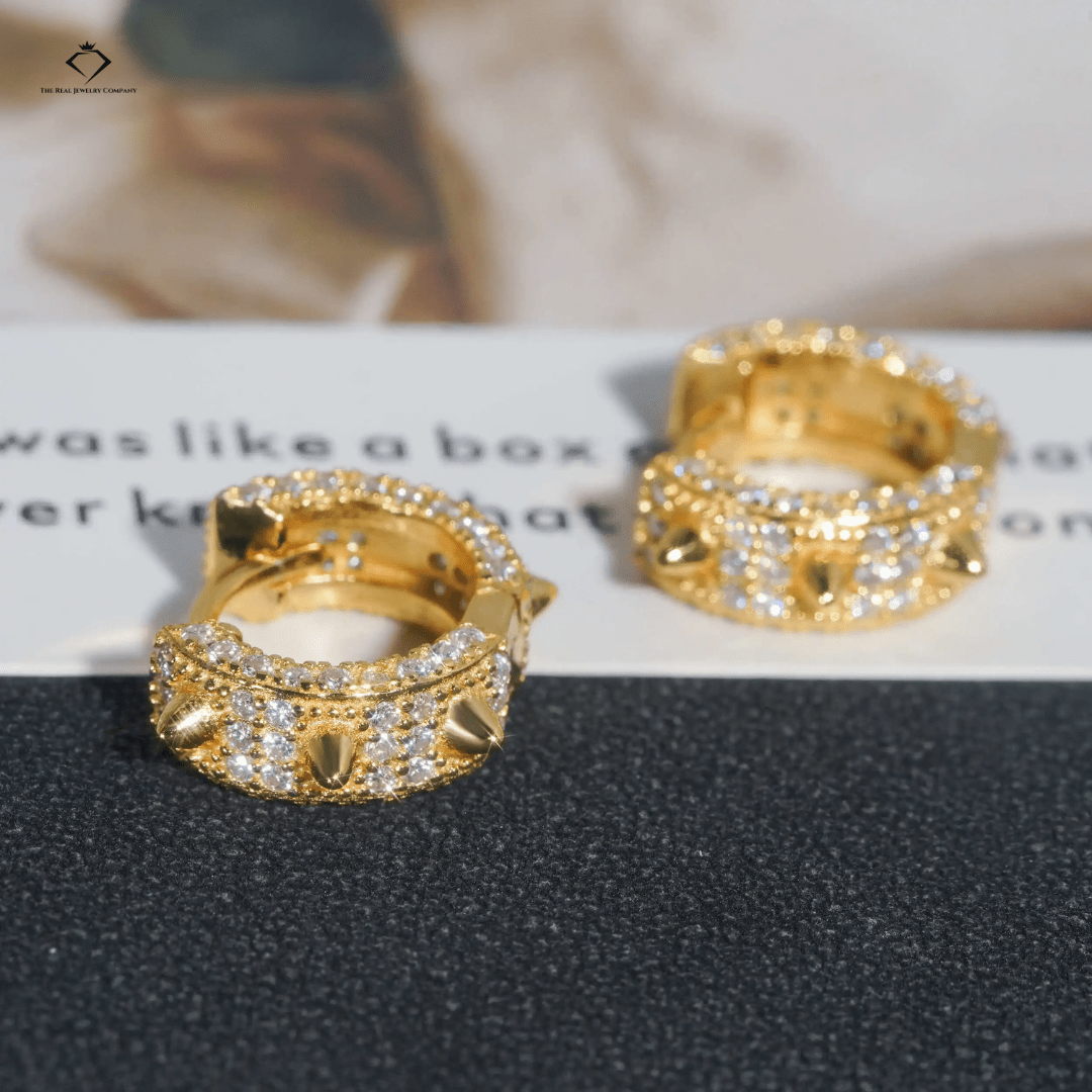 Diamond Ice Hoops – VVS Moissanite Sterling Silver Earrings