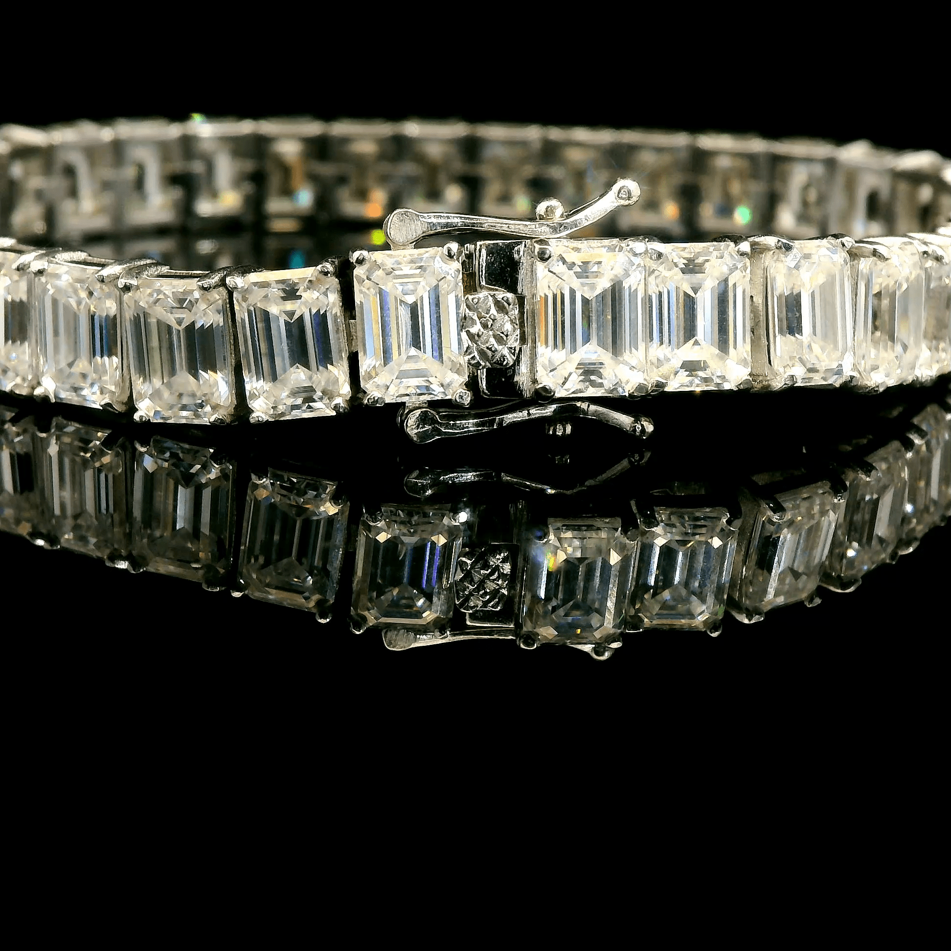 Emerald Cut Moissanite Tennis Bracelet