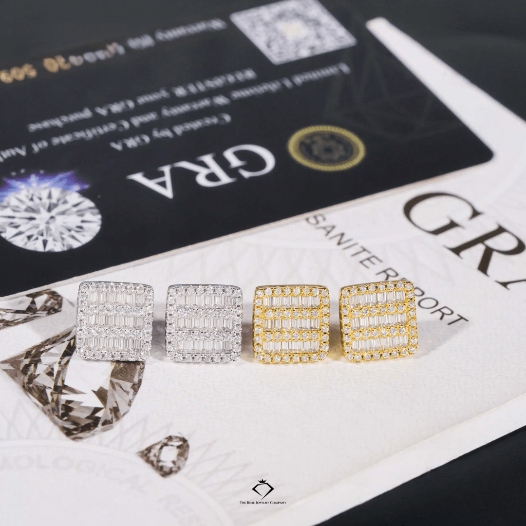 IceBox Blaze 11mm Moissanite Studs – Hip Hop Screw - Back Edition