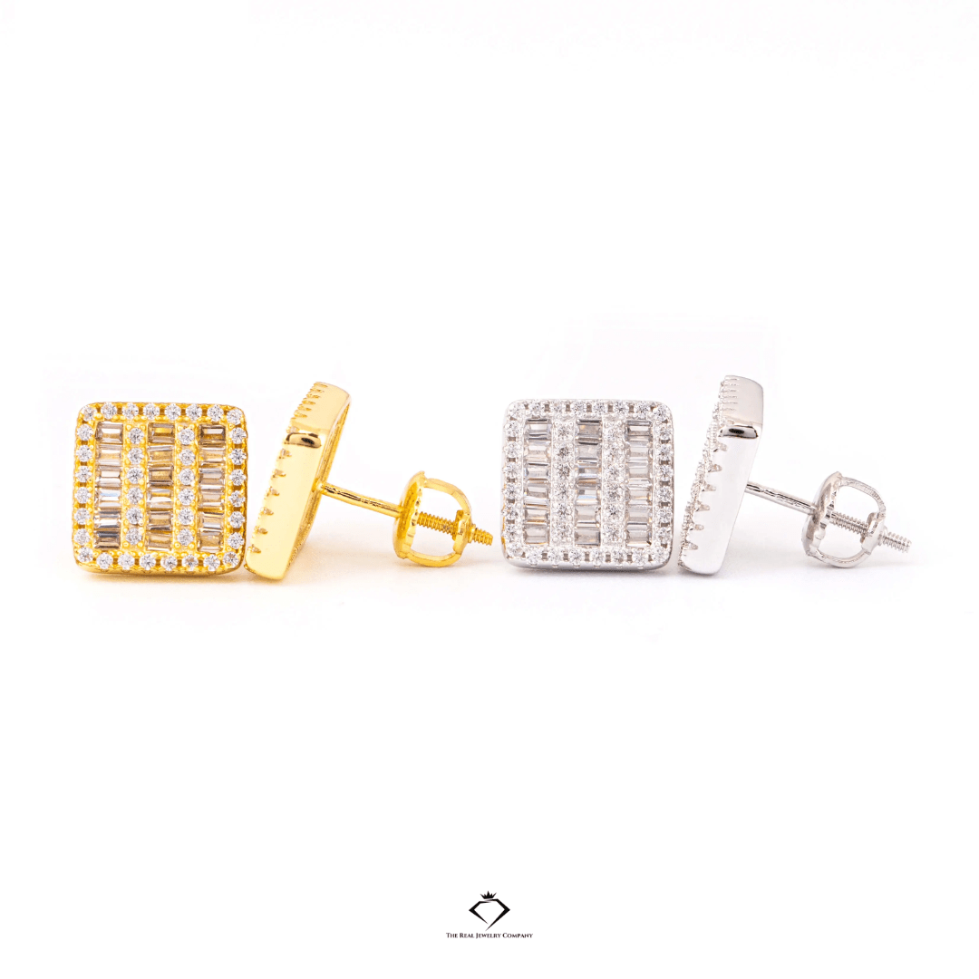 IceBox Blaze 11mm Moissanite Studs – Hip Hop Screw - Back Edition