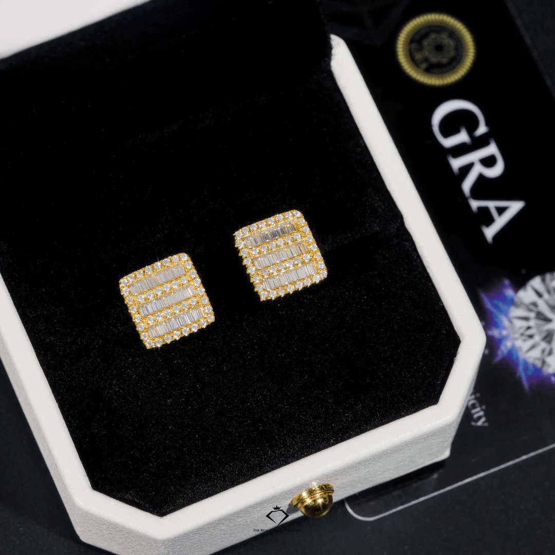 IceBox Blaze 11mm Moissanite Studs – Hip Hop Screw - Back Edition