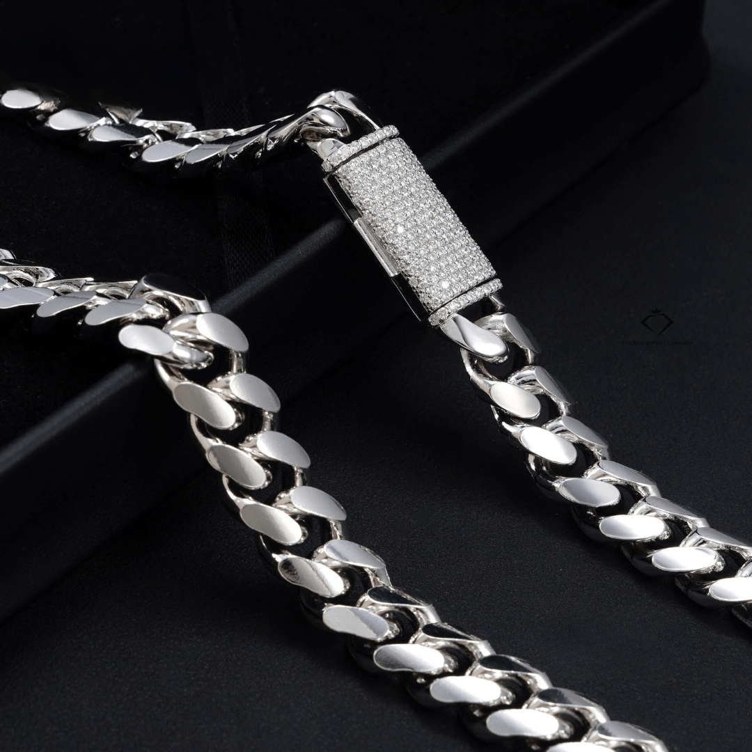 IGI Certified Lab - Grown Diamond Cuban Chain – 12MM 925 Silver Iced Out Necklace & Bracelet