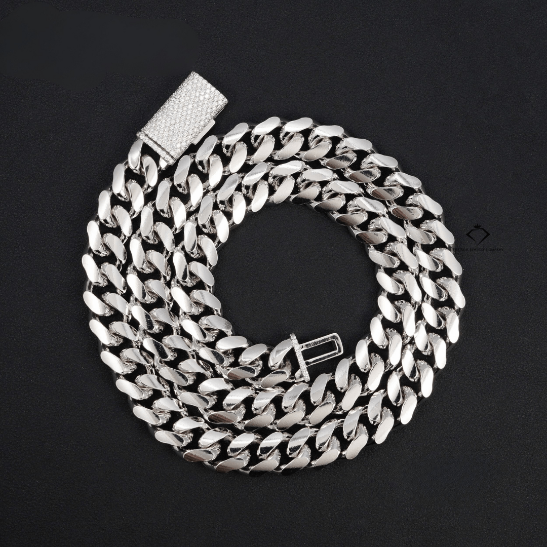 IGI Certified Lab - Grown Diamond Cuban Chain – 12MM 925 Silver Iced Out Necklace & Bracelet