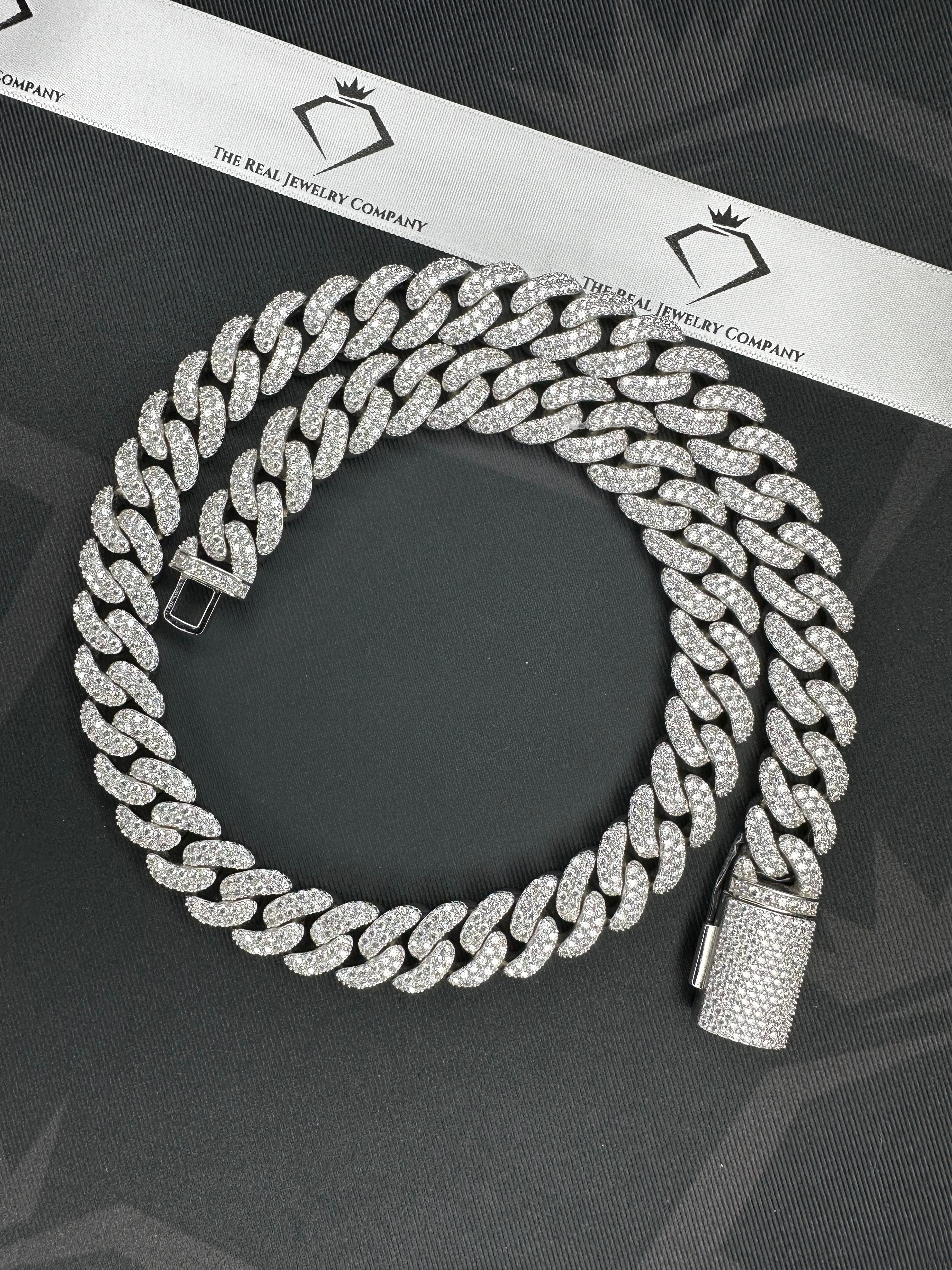 15MM Moissanite Miami Cuban Link Chain The Real Jewelry Company