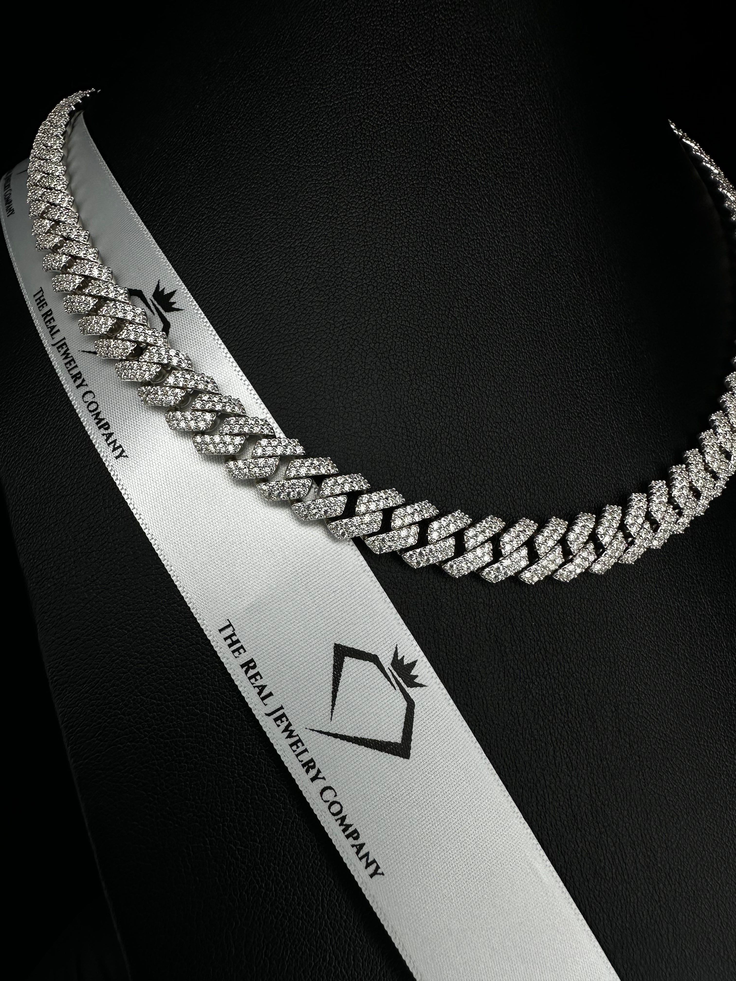 10mm Moissanite Prong Cuban Link Chain The Real Jewelry Company