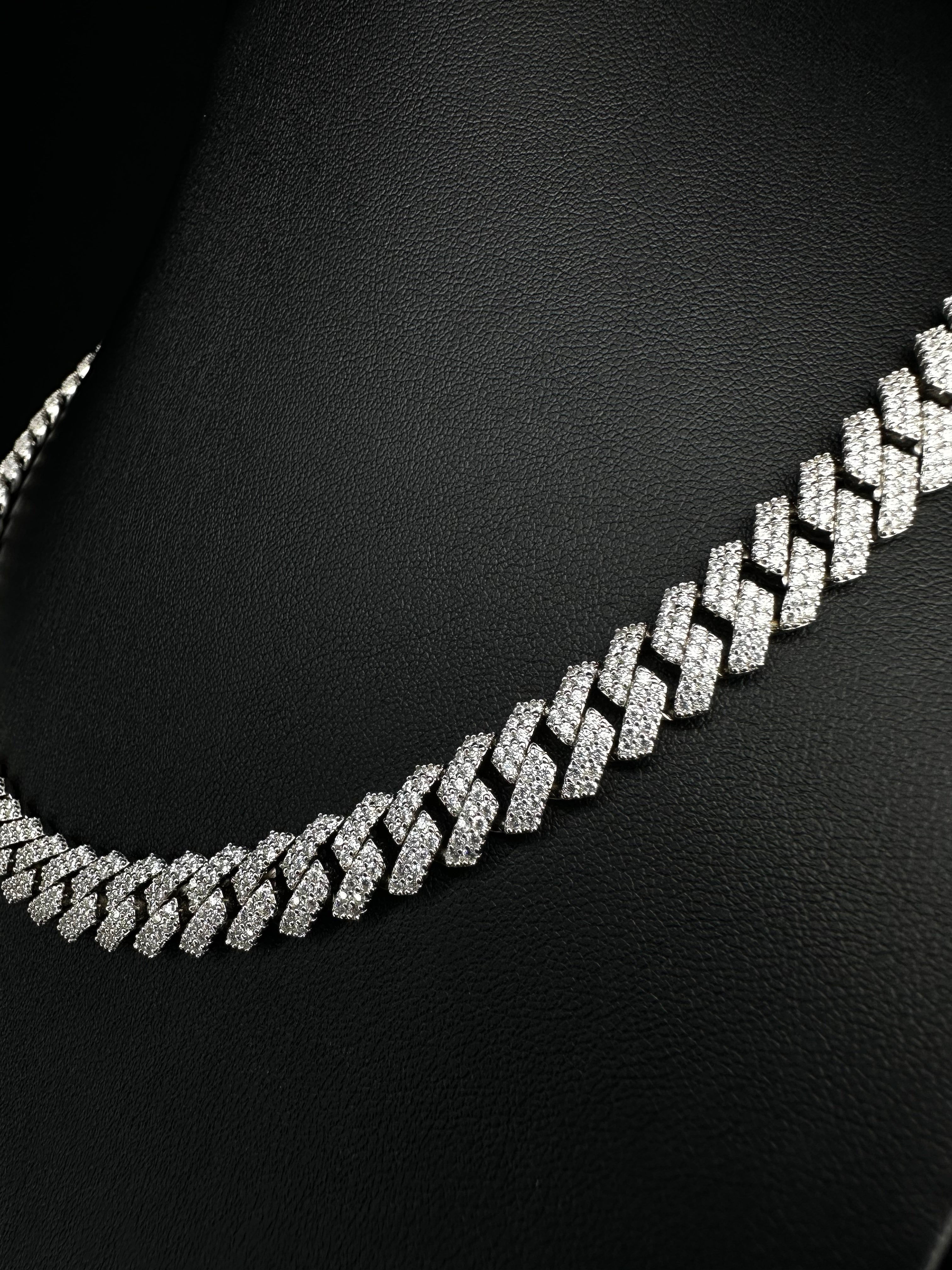 10k Solid Gold 10mm Moissanite Prong Cuban Link Chain The Real Jewelry Company