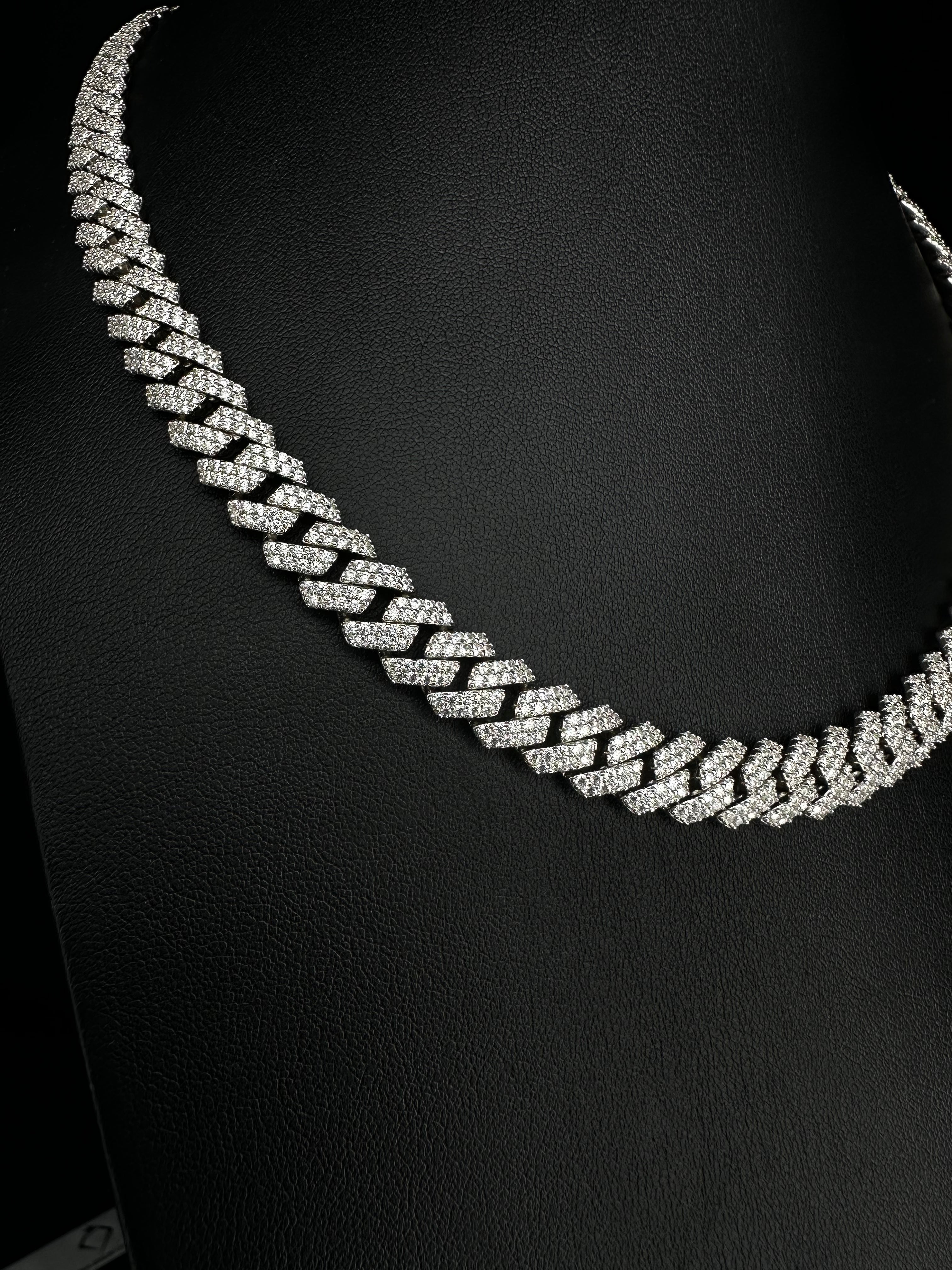10mm Moissanite Prong Cuban Link Chain The Real Jewelry Company