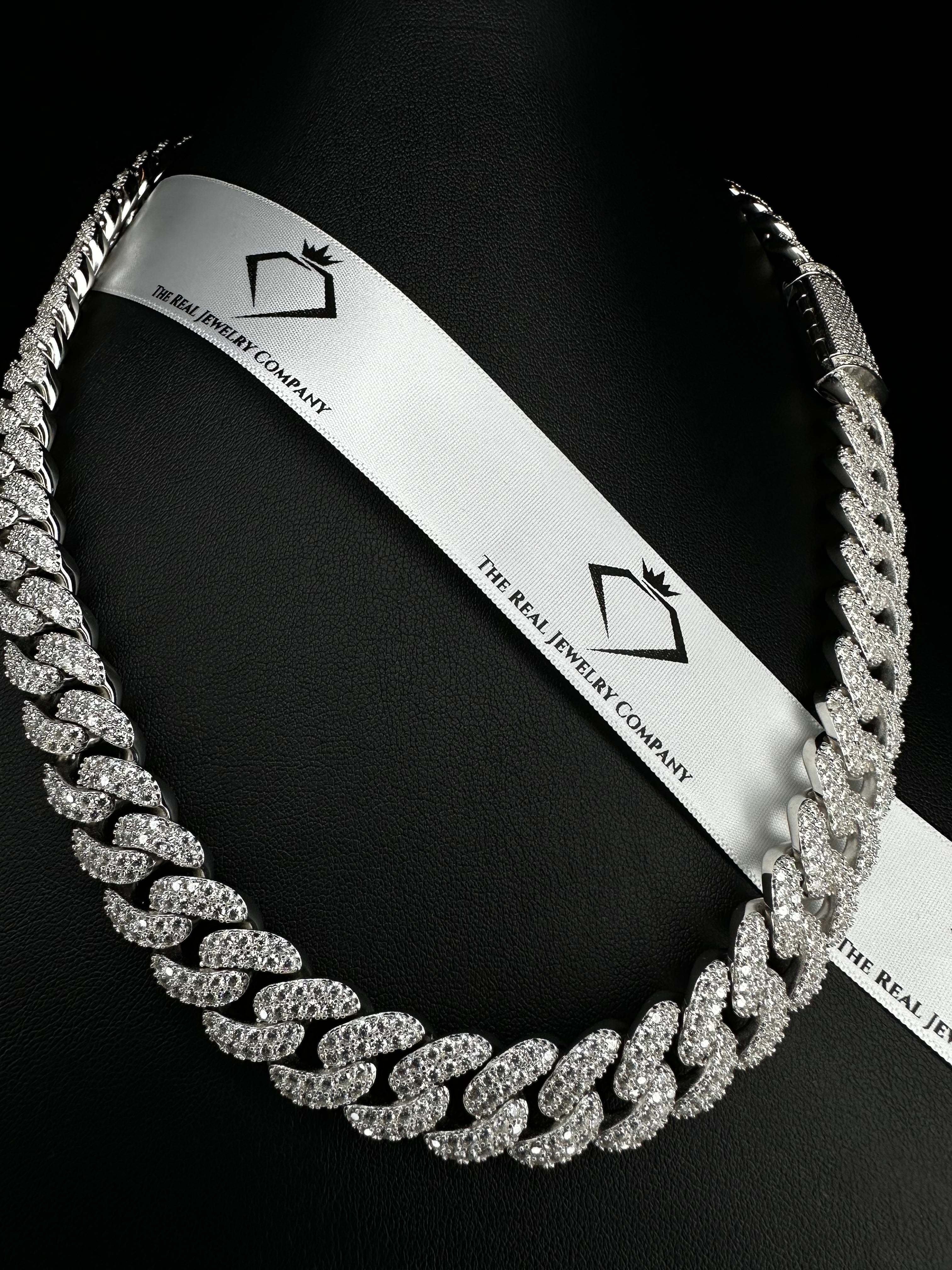 15MM Moissanite Miami Cuban Link Chain The Real Jewelry Company