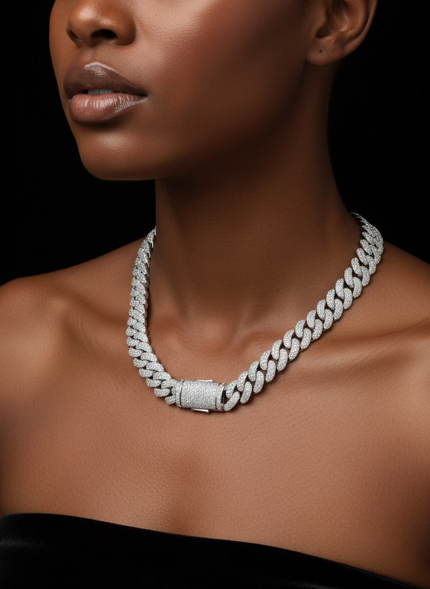 15MM Moissanite Miami Cuban Link Chain The Real Jewelry Company