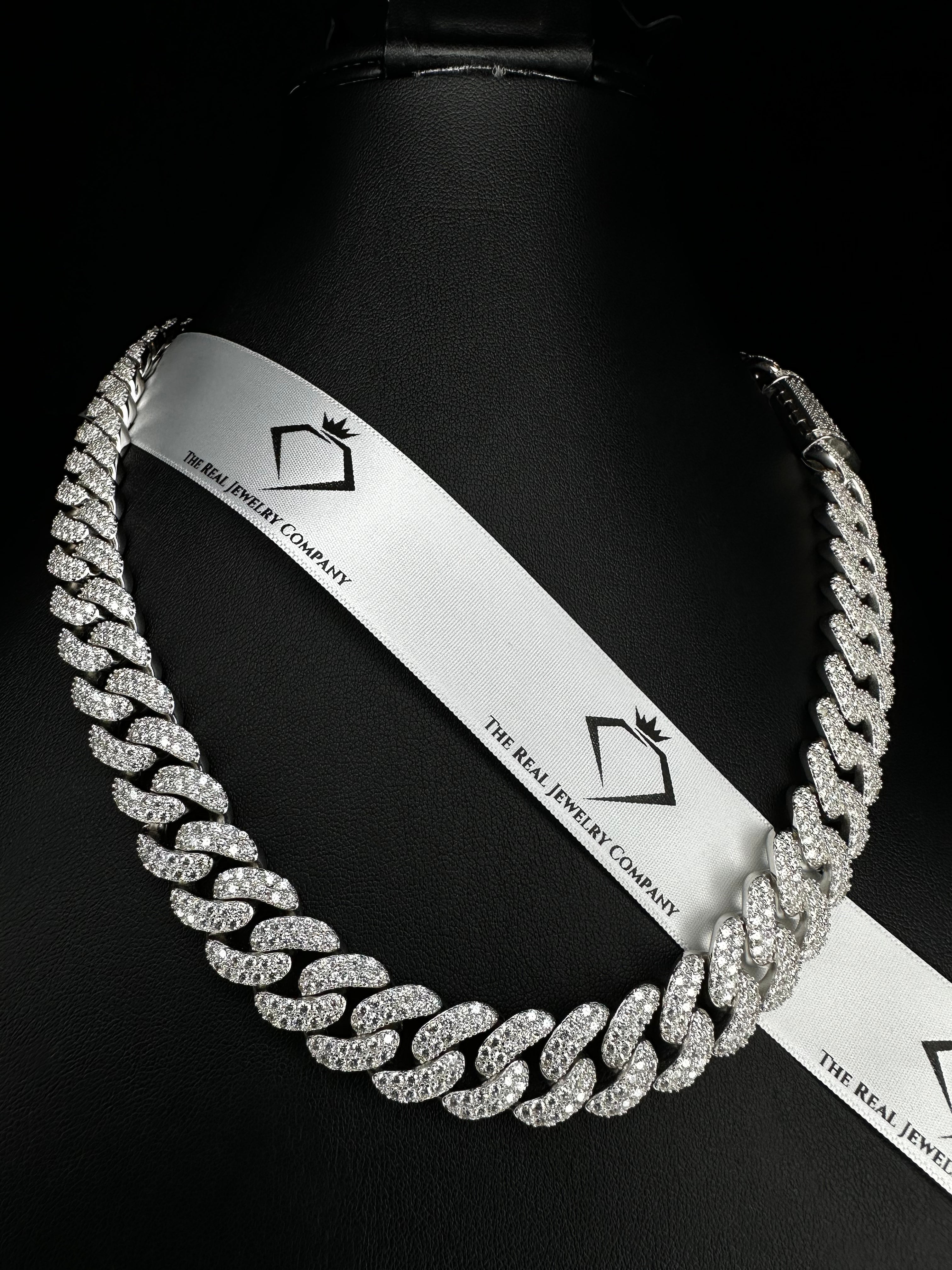 15MM Moissanite Miami Cuban Link Chain The Real Jewelry Company