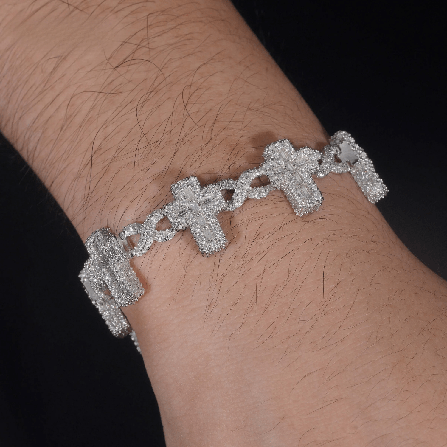 Infinity Baguette Cross Bracelet