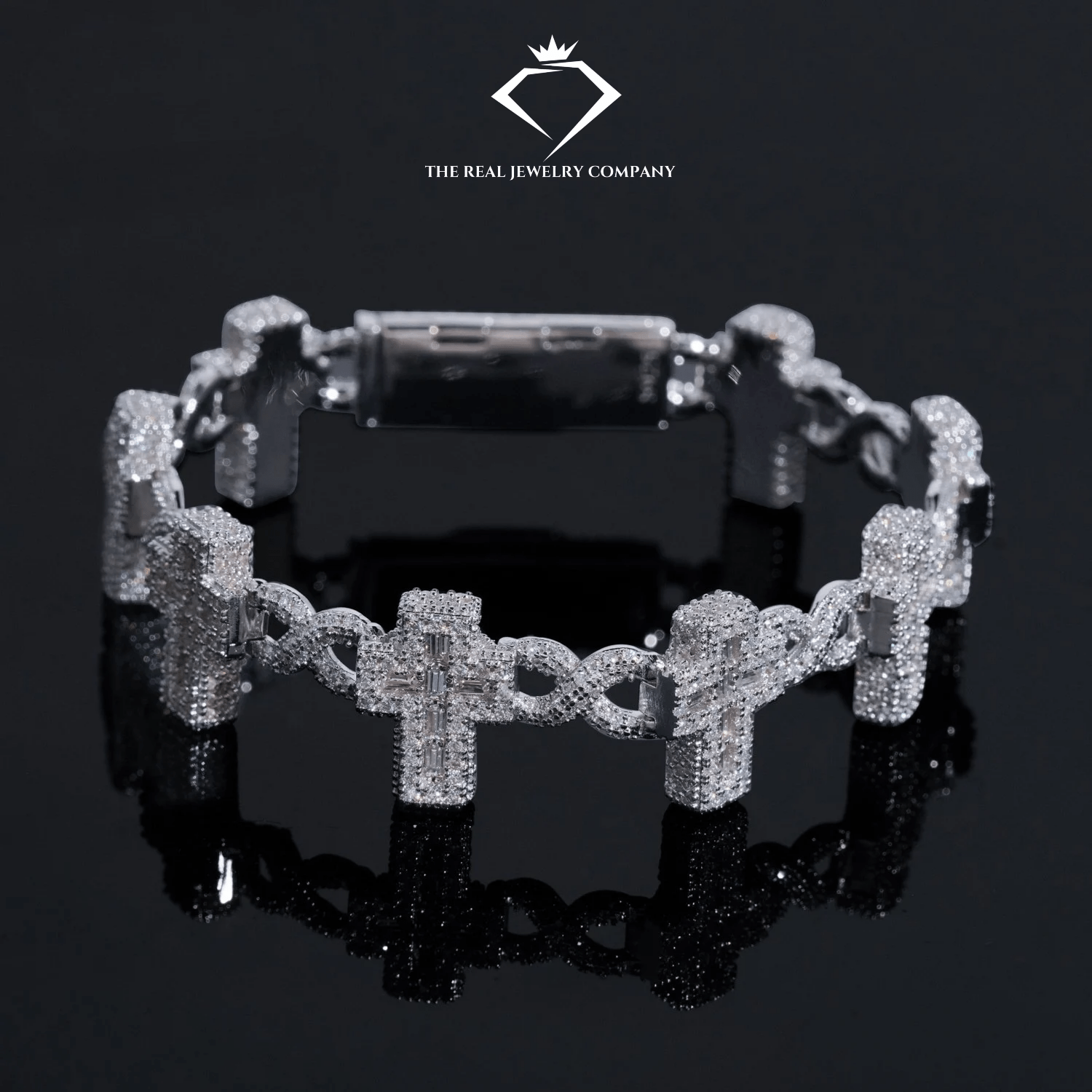 Infinity Baguette Cross Bracelet