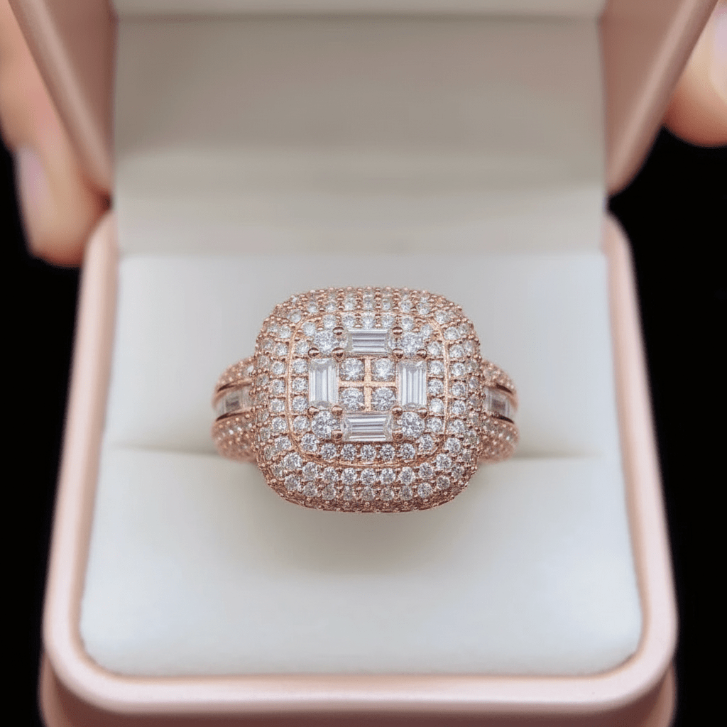 Men's Baguette Moissanite Channel Ring