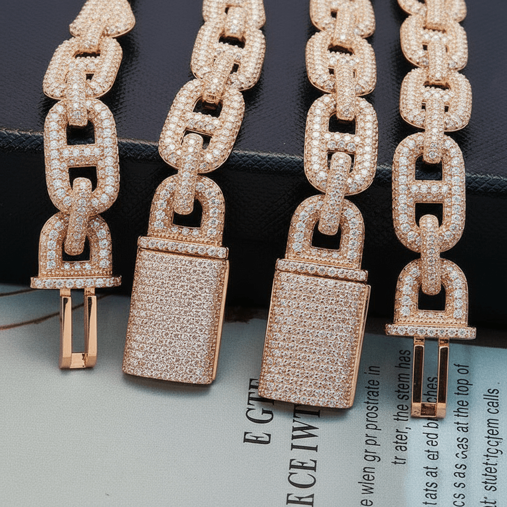 Moissanite Anchor Link Chain