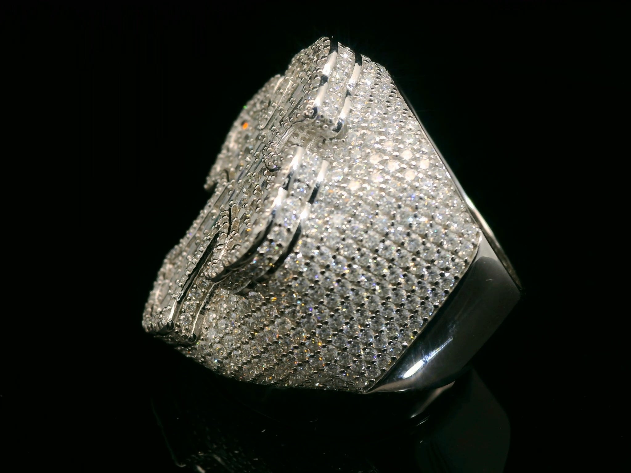 Moissanite Baguette Old English Cross Ring