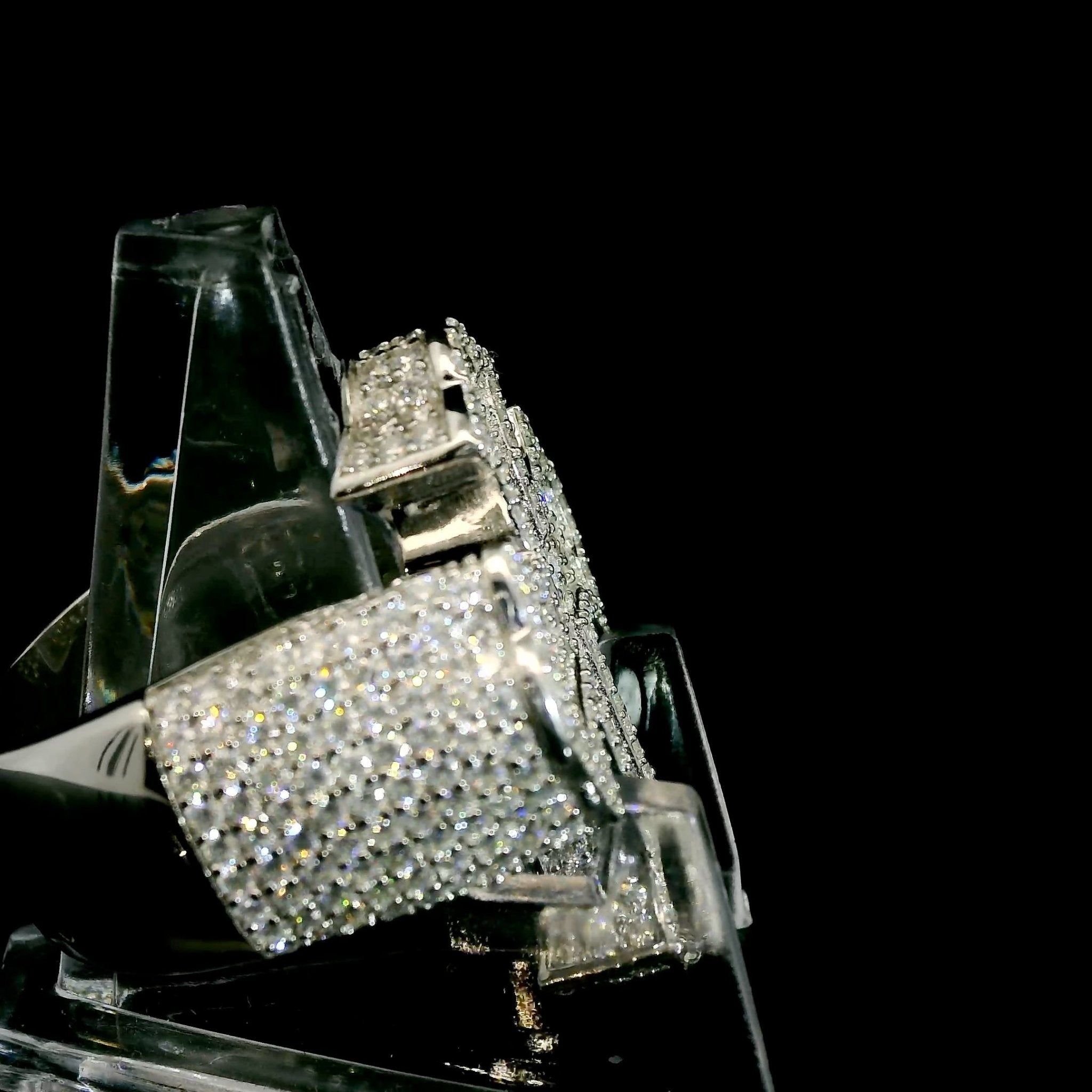 Moissanite Baguette Open Cross Ring