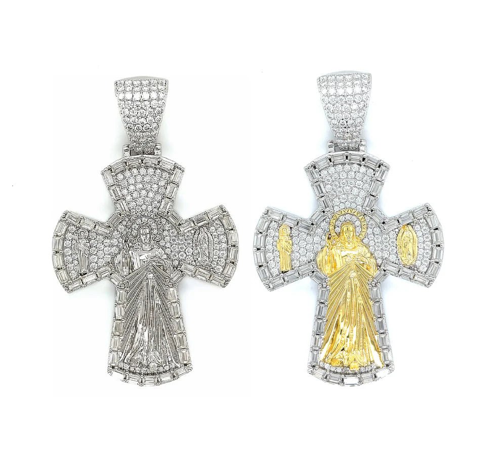 Moissanite Saint Cross Pendant