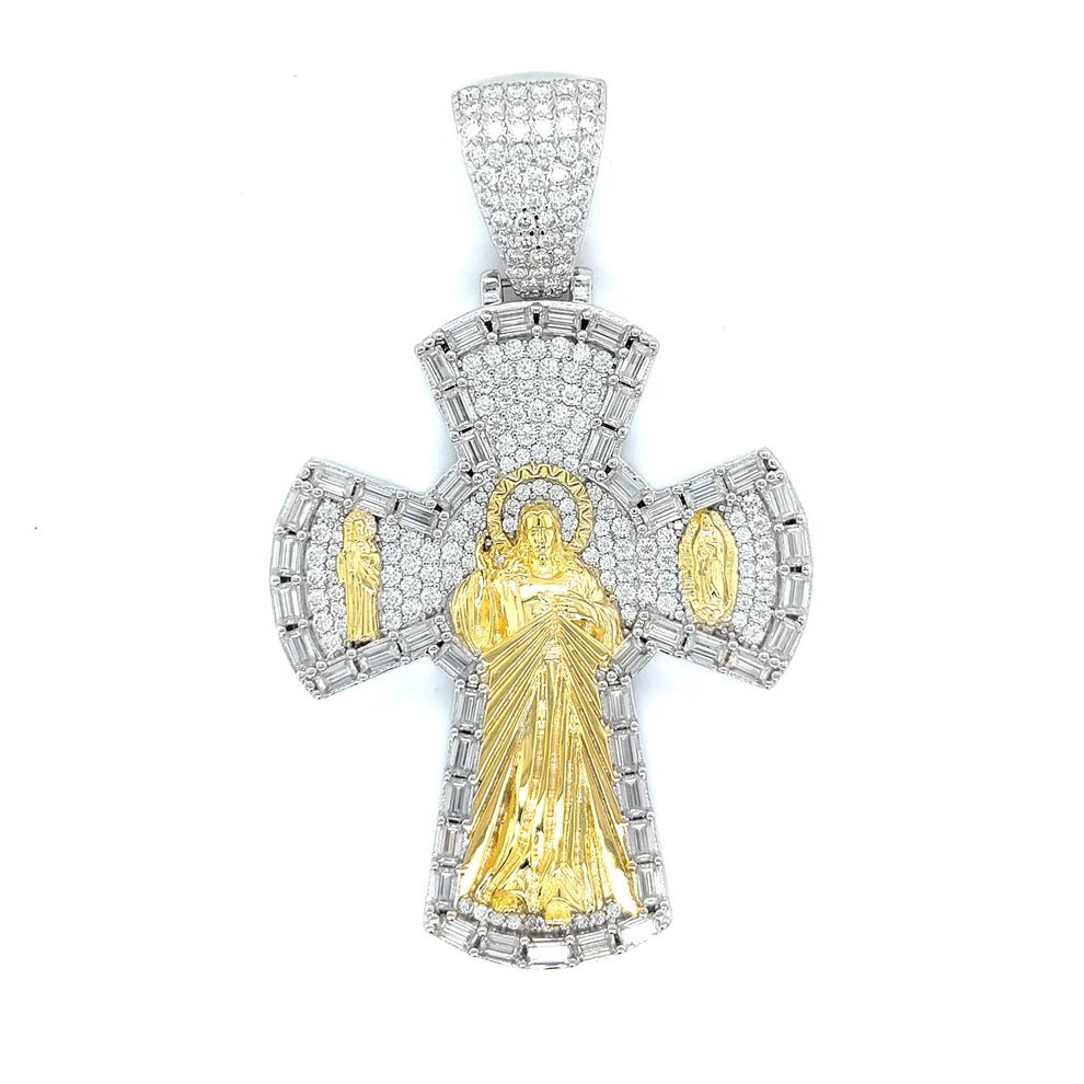 Moissanite Saint Cross Pendant